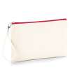 W520 Westford Mill Canvas Wristlet Pouch Natural / Red colour image